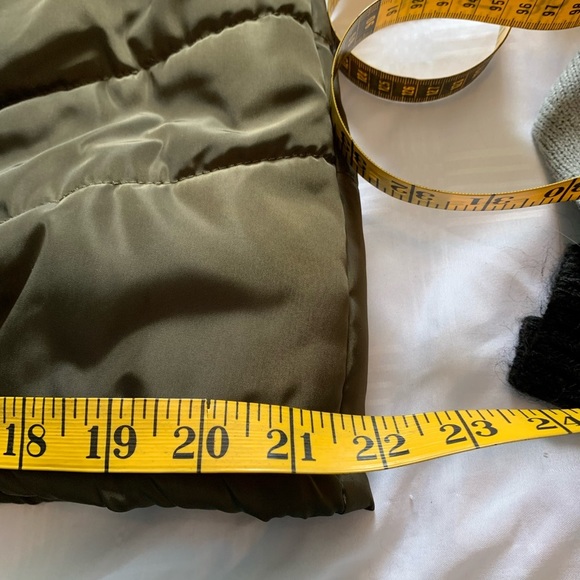 Green Long Fall Winter Puffer Jacket Quilted size 14 - Picture 13 of 16